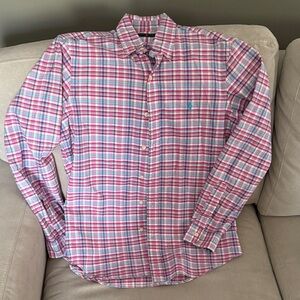 Men's Pink Plaid Shirt Ralph Lauren size small